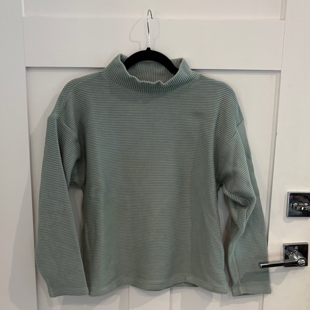 Madewell Textured Knit Sweater in Sage Green